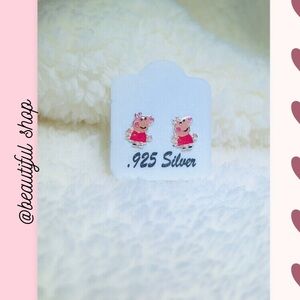 Delicate Pink and Silver Stud Earrings Jewelry